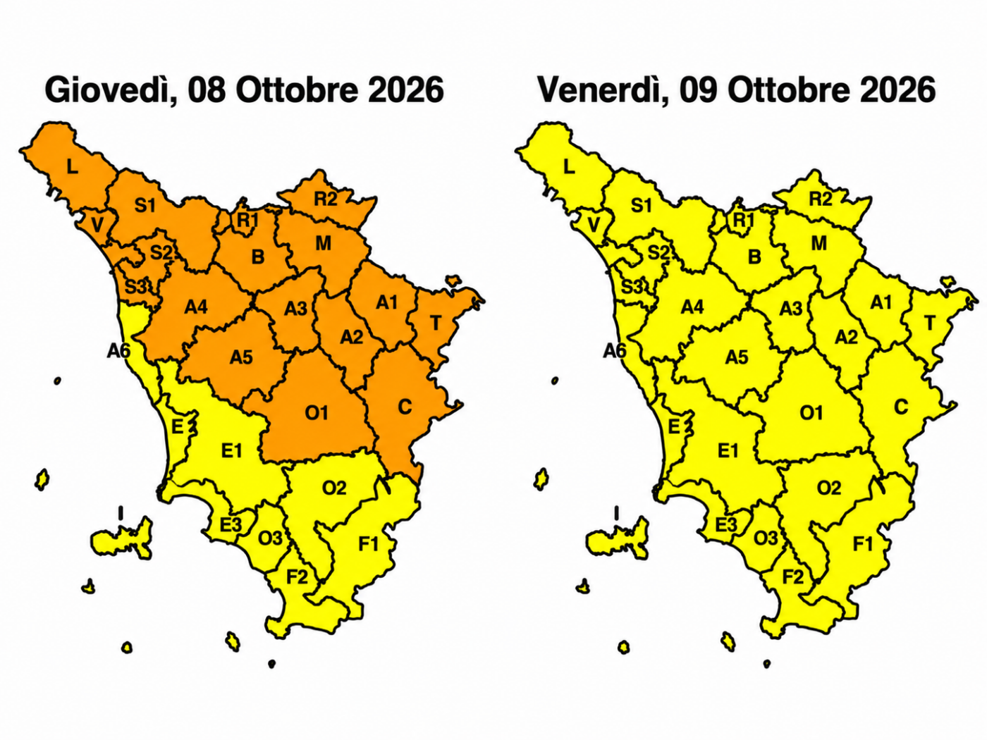 Allerta meteo Toscana_ 8 e 9 ottobre